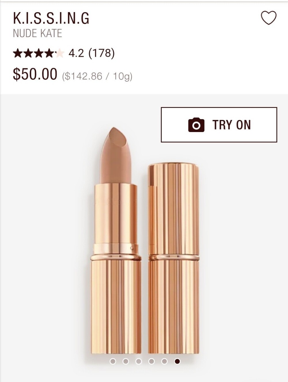 Charlotte Tilbury K.I.S.S.I.N.G Lipstick (Nude Kate)